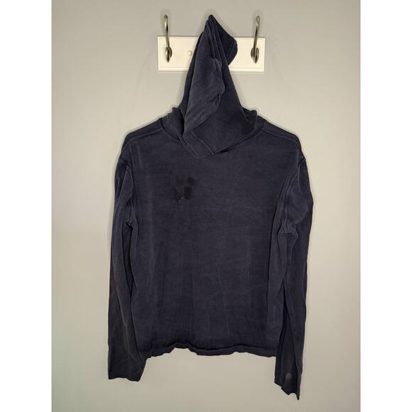 Dolce & Gabbana Silk Long Sleeve Button Front Hoodie Navy Blue Women Sz 14 EU 50 - Picture 10 of 13